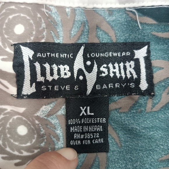 Vtg 90s Steve & Barry's Motorcycle Club Chopper Button Up All Over Print XL Y2K - Picture 3 of 5